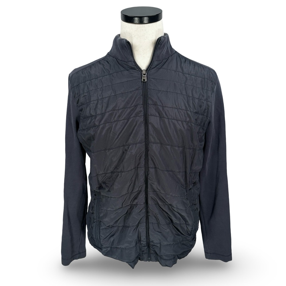 Hugo Boss Hybrid Jacket Mens Large Blue Long Sleeve Pockets Full Zip Regular Fit